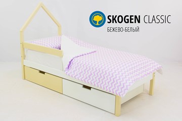 Кровать-домик детская мини Skogen бежево-белый в Краснодаре