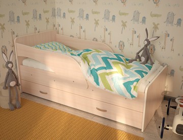 Детская кровать с бортиками Максимка, цвет Млечный дуб в Краснодаре