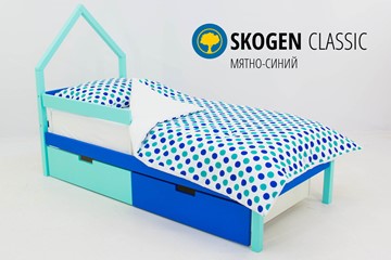 Кровать-домик в детскую мини Skogen мятно-синий в Краснодаре