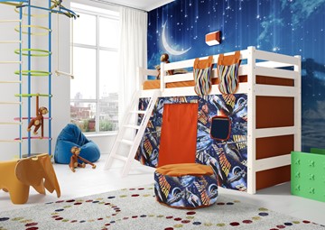 Кровать-чердак детская Соня, Вариант 6 Белый в Новороссийске