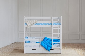 Кровать 2-ярусная без крыши с ящиками, цвет белый в Армавире
