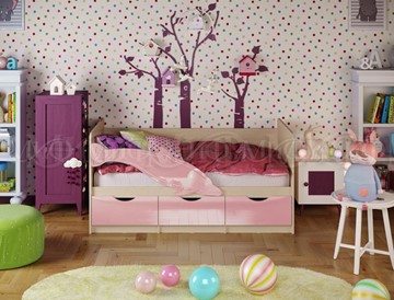 Детская кровать Дельфин-1, Розовый глянец 80х160 в Новороссийске