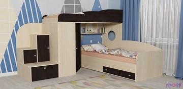 Детская кровать-шкаф Кадет-2, корпус Дуб, фасад Венге в Краснодаре