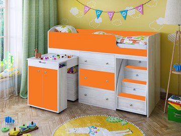 Детская кровать-шкаф Малыш 1600, корпус Винтерберг, фасад Оранжевый в Краснодаре