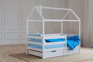 Односпальная детская кровать Домик с ящиками, цвет белый в Армавире