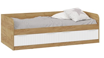 Кровать односпальная детская Хилтон Тип 1 900 (Дуб Крафт Золотой/Белый матовый) в Краснодаре