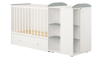 Детская кровать с комодом POLINI Kids Ameli 800 Белый / Серый, серия AMELI в Армавире
