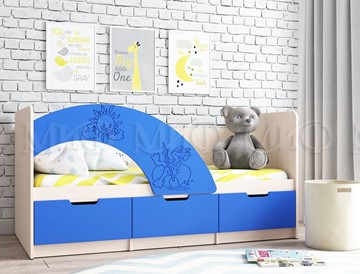 Детская кровать с ящиками Юниор-3, синий матовый в Краснодаре
