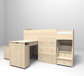 Детская кровать-шкаф Малыш 1600, корпус Дуб, фасад Дуб в Сочи