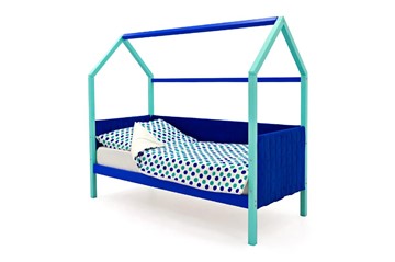 Детская кровать-домик Svogen, мятный-синий мягкая в Краснодаре