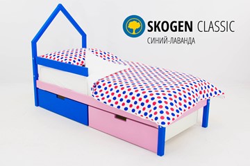 Кровать-домик детская мини Skogen синий-лаванда в Краснодаре
