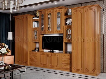 Гостиный гарнитур Альберт со шкафами, глянцевый в Краснодаре