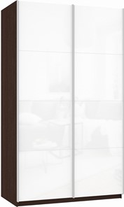 Шкаф Прайм (Белое стекло/Белое стекло) 1200x570x2300, венге в Армавире