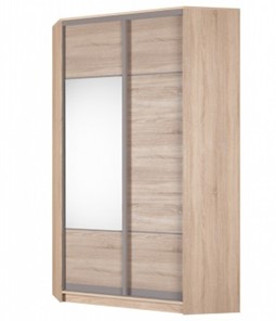 Угловой шкаф Аларти (YA-230х1250(602) (2) Вар. 2; двери D3+D4), с зеркалом в Краснодаре