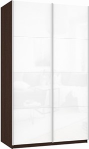 Шкаф Прайм (Белое стекло/Белое стекло) 1600x570x2300, венге в Краснодаре