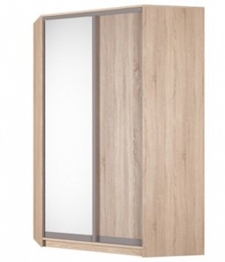 Шкаф угловой Аларти (YA-230х1400(602) (4) Вар. 1; двери D5+D6), с зеркалом в Сочи
