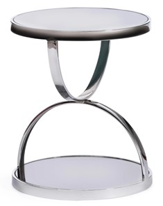 Стеклянный журнальный столик GROTTO (mod. 9157) металл/дымчатое стекло, 42х42х50, хром в Сочи