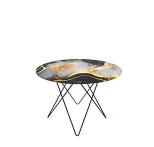 Круглый столик SHT-TU37 / SHT-TT32 60 стекло/МДФ (черный алмаз/черный муар) в Краснодаре