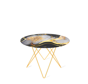 Круглый столик SHT-TU37 / SHT-TT32 60 стекло/МДФ (черный алмаз/золото) в Армавире