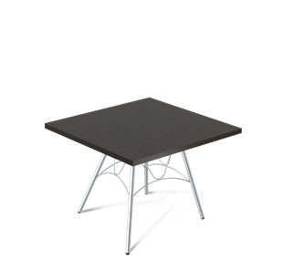 Квадратный столик SHT-S100 / SHT-TT 60/60 ЛДСП (венге луизиана/хром лак) в Армавире