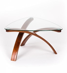 Стеклянный столик в гостиную Гурон-3 с каркасом цвета Вишня в Сочи