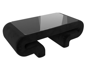 Стеклянный столик Волна, черный (велюр) в Сочи