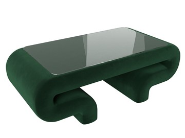 Стеклянный столик Волна, зеленый (велюр) в Новороссийске