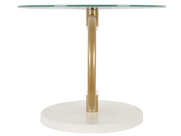 Стеклянный столик Дуэт 13Н (золото-слоновая кость-прозрачное) в Сочи