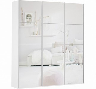 Шкаф 3-х створчатый Прайм (3 зеркало) 2100x570x2300, белый снег в Краснодаре