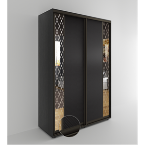 Шкаф 2-х дверный Акцент-Вера 2-КР (Эко кожа Версаль, ромбы) 2303х1000х600, Венге в Сочи