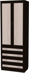 Шкаф распашной 103 со штангой, цвет Венге в Армавире
