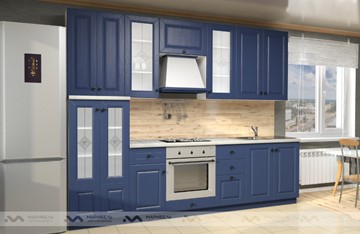 Прямой кухонный гарнитур Вена 2800, цвет Синий в Краснодаре