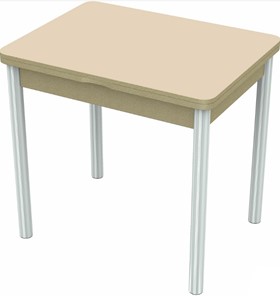Небольшой стол Бари хром №6 (стекло молочное/дуб выбеленный) в Армавире