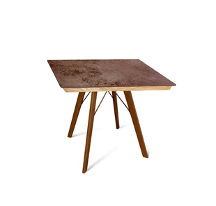 Керамический кухонный стол SHT-TU9/ТT8 60/60 (темный орех/прозрачный лак/коричневая сепия) в Сочи