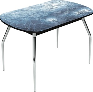 Обеденный раздвижной стол Ривьера исп.2 хром №5 (Exclusive h157/черный) в Краснодаре