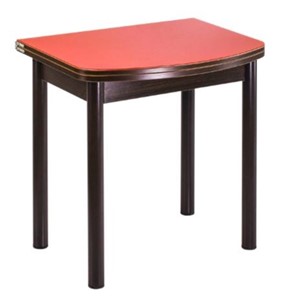 Кухонный раскладной стол СПГ-01 СТ1, венге ЛДСП/стекло оранжевое/38 прямые трубки крашеные коричневый в Краснодаре