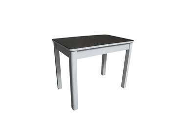 Кухонный раскладной стол СТОЛБУРГ Айсберг-2СТ белое/черное/прямые массив в Сочи
