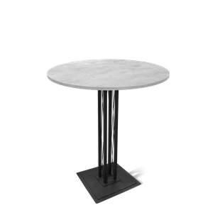 Круглый стол на кухню SHT-TU6-BS1/H110 / SHT-TT 90 ЛДСП (бетон чикаго светло-серый/черный) в Краснодаре
