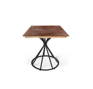 Керамический кухонный стол SHT-TU4-1/ТT8 60/60 (черный муар/прозрачный лак/коричневая сепия) в Сочи