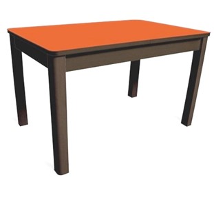 Кухонный стол Айсберг-04 СТ1, венге ЛДСП/стекло оранжевое/42 прямые массив венге в Краснодаре