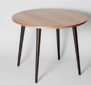 Кухонный раздвижной круглый стол Creo-line Шпон Ореха д. 100 см МДФ ножки темный орех в Сочи