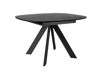 Керамический кухонный стол DikLine BK100 Керамика Черный мрамор/подстолье черное/опоры черные в Краснодаре