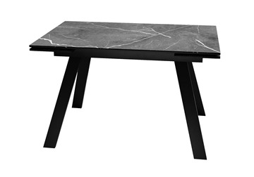 Стол кухонный раскладной DikLine DKL140 Керамика Черный мрамор/опоры черные (2 уп.) в Армавире