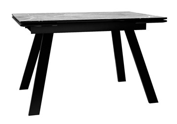 Раздвижной стол DikLine DKL140 Керамика Серый мрамор/опоры черные (2 уп.) в Краснодаре