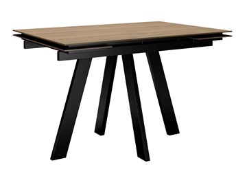 Кухонный стол раздвижной DikLine DM120 Дуб галифакс / опоры черные в Армавире