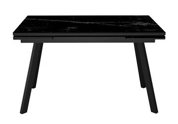 Стол обеденный раздвижной DikLine SKA125 Керамика Черный мрамор/подстолье черное/опоры черные (2 уп.) в Краснодаре