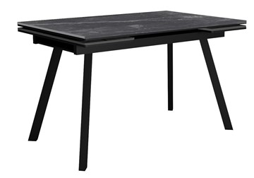 Стол обеденный раскладной DikLine SKA125 Керамика Серый мрамор/подстолье черное/опоры черные (2 уп.) в Краснодаре