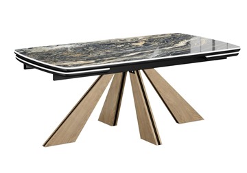 Керамический кухонный стол DikLine SKP180 Керамика Amadeus/подстолье черное/опоры дуб монтана (2 уп.) в Краснодаре