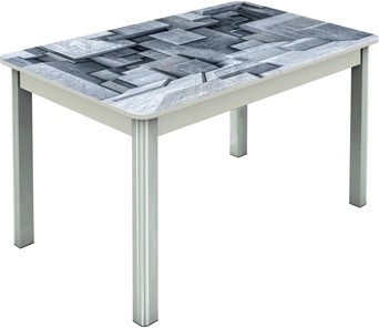 Обеденный раздвижной стол Гамбург исп.1 ноги метал. крашеные №23, Фотопечать (Текстура №74) в Краснодаре