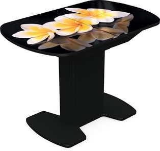 Кухонный стол раскладной Корсика исп. 2 Фотопечать (Цветы №11) 1200(1515)*800 в Сочи